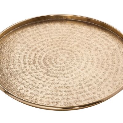 Serving tray ø 40 cm decorative tray metal candle tray round silver or gold hammered aluminum