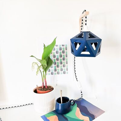 Lampada da parete origami blu navy