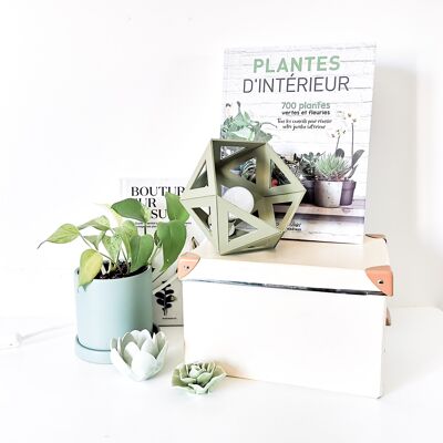 Petite lampe origami vert amande