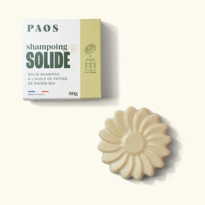 Solid shampoo with organic grape seed oil
