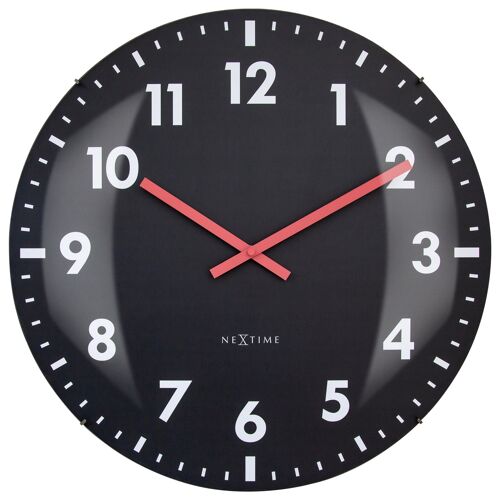 Large Wall Clock 50cm Domed Glass Lens - Silent - Glass - "Duomo 50"