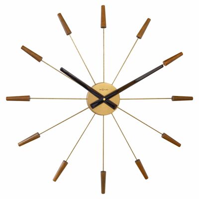 Reloj de Pared Grande 58cm-Silencioso-Madera/Acero Inoxidable- "Plug-Inn"