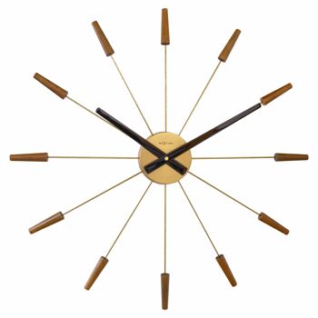 Grande Horloge Murale 58cm-Silencieuse-Bois/Inox- "Plug-Inn" 1