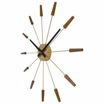 Grande Horloge Murale 58cm-Silencieuse-Bois/Inox- "Plug-Inn" 4