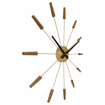 Grande Horloge Murale 58cm-Silencieuse-Bois/Inox- "Plug-Inn" 5