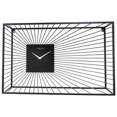 Orologio da parete grande 70x45x15cm - Silenzioso - Nero - Metallo - "Vasco"