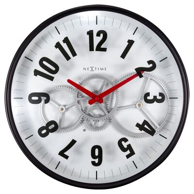 Horloge à Engrenage Moderne Avec Engrenages Mobiles - 36cm - Métal/Verre