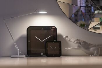 Horloge de table - 20 x 20 x 6 cm - Bois - 'Square Alarm' 6