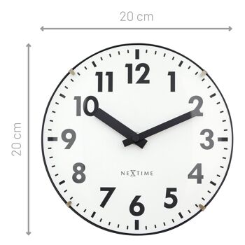 Horloge de table/murale 20cm - Lentille en verre bombée - Silencieuse - Verre - "Duomo Mini" 18