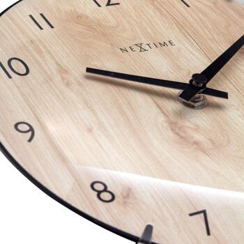 Horloge de table/murale 20cm - Lentille en verre bombée - Silencieuse - Couleur bois clair - Verre - "Edge Wood Mini" 2