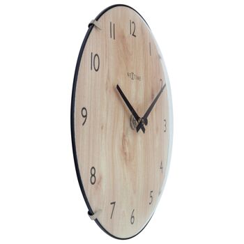 Horloge de table/murale 20cm - Lentille en verre bombée - Silencieuse - Couleur bois clair - Verre - "Edge Wood Mini" 4