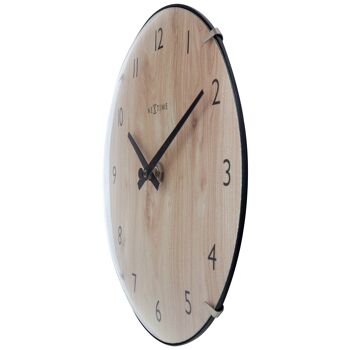 Horloge de table/murale 20cm - Lentille en verre bombée - Silencieuse - Couleur bois clair - Verre - "Edge Wood Mini" 13