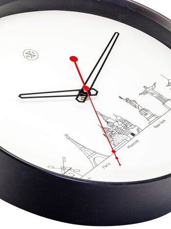 Horloge murale - 30 cm - Plastique - 'Worldtour' 3