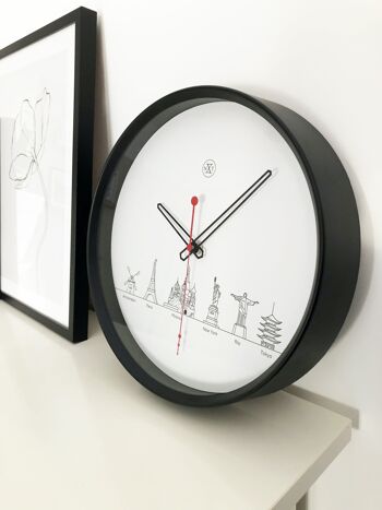 Horloge murale - 30 cm - Plastique - 'Worldtour' 5