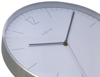 Horloge murale - 34 cm - Verre / Métal - Élégant 'Essential Silver' 4