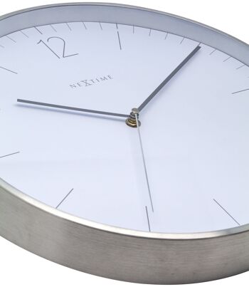 Horloge murale - 34 cm - Verre / Métal - Élégant 'Essential Silver' 5