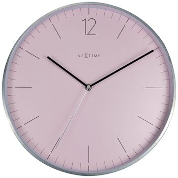 Horloge murale - 34 cm - Verre / Métal - Élégant 'Essential Silver' 12