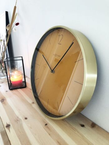 Horloge murale - 34 cm - Verre / Métal - Vintage 'Essential Gold' 14