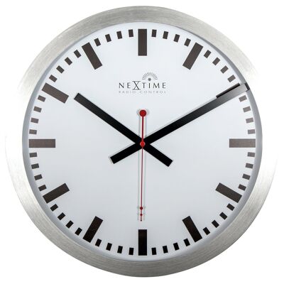 Reloj de pared - 35 cm - Aluminio - 'Station Radio Controlled (DCF) Stripe'