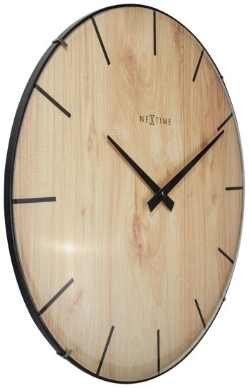 Horloge murale - 35 cm - Dôme Verre - 'Edge Wood Dome' 4