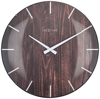 Horloge murale - 35 cm - Dôme Verre - 'Edge Wood Dome' 7