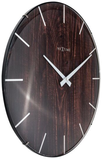 Horloge murale - 35 cm - Dôme Verre - 'Edge Wood Dome' 8