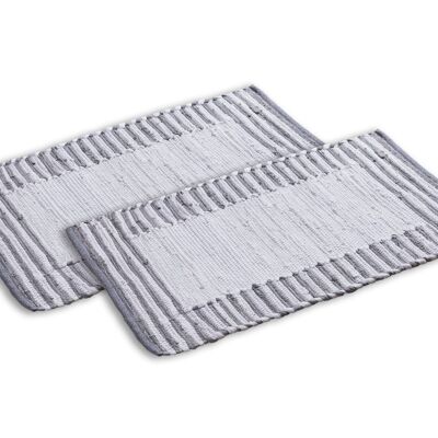 Set di tappeti da bagno 2 grandi 80 x 50 cm 100% cotone tappetino da bagno tappetino da bagno tappeto da bagno Chindi vers.