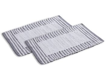 Tapis de bain set 2 grand 80 x 50 cm 100% coton tapis de bain tapis de bain Chindi vers. 1