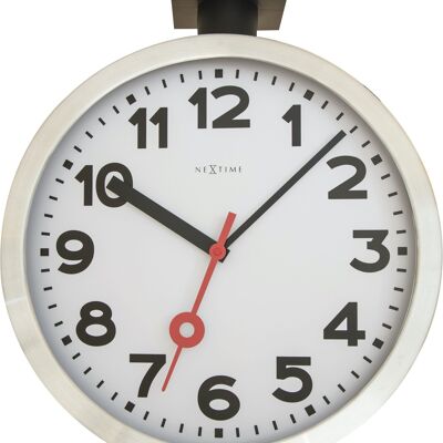 Wall clock -  36 cm - Aluminum/Glass - 'Station Double'