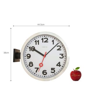 Horloge murale - 36 cm - Aluminium/Verre - 'Station Double' 5