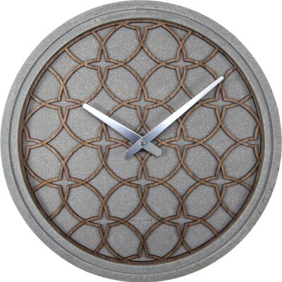 Horloge Murale - 39,5 cm - Polyrésine/Bois - 'Concreto love'