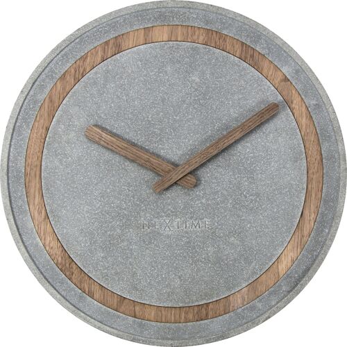 Wall Clock -  39.5 cm - Polyresin/Wood - 'Concreto'