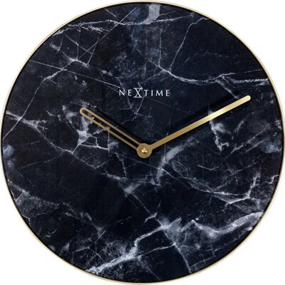 Wall clock -  40 cm - Glass / Metal - 'Marble'