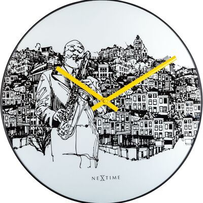 Reloj de pared - 40 cm - Vidrio / Metal - Sax City