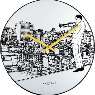 Reloj de pared - 40 cm - Vidrio / Metal - Trumpet City