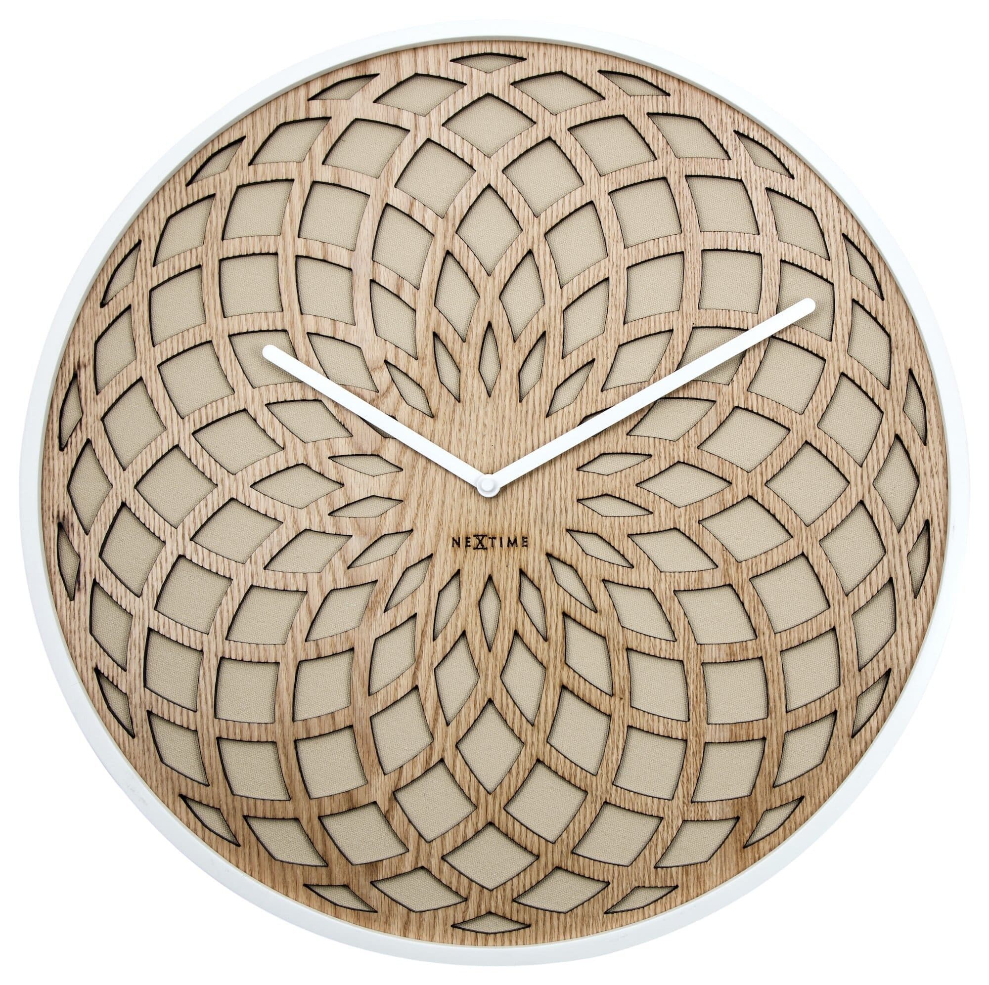 Orologio da parete - 50 cm - Legno e tessuto - Beige - 'Sun Big'