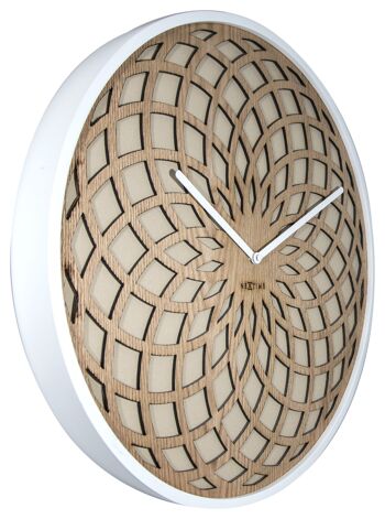 Horloge murale - 50 cm - Bois & Tissu - Beige - 'Sun Big' 2