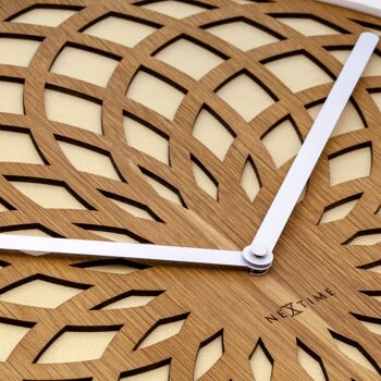 Horloge murale - 50 cm - Bois & Tissu - Beige - 'Sun Big' 6