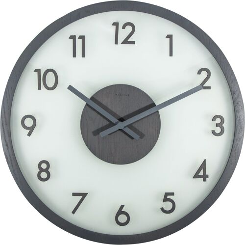 Wall clock -  50 cm - Wood/Glass - 'Frosted Wood'