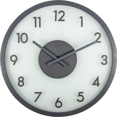 Wall clock -  50 cm - Wood/Glass - 'Frosted Wood'