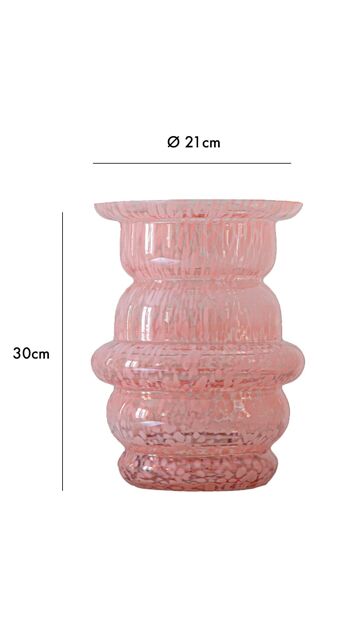 Vase en verre soufflé Le Dôme - Rose 5