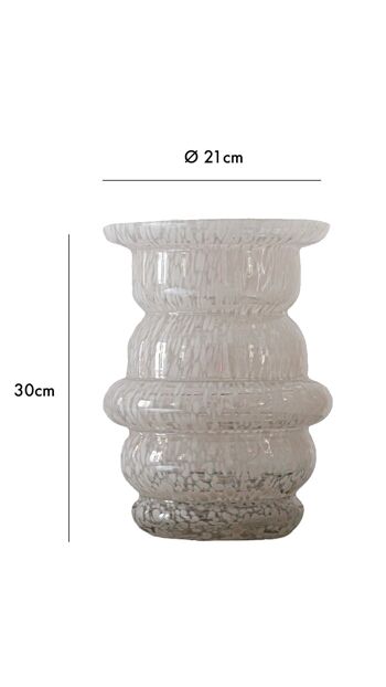 Vase en verre soufflé Le Dôme - Blanc 3
