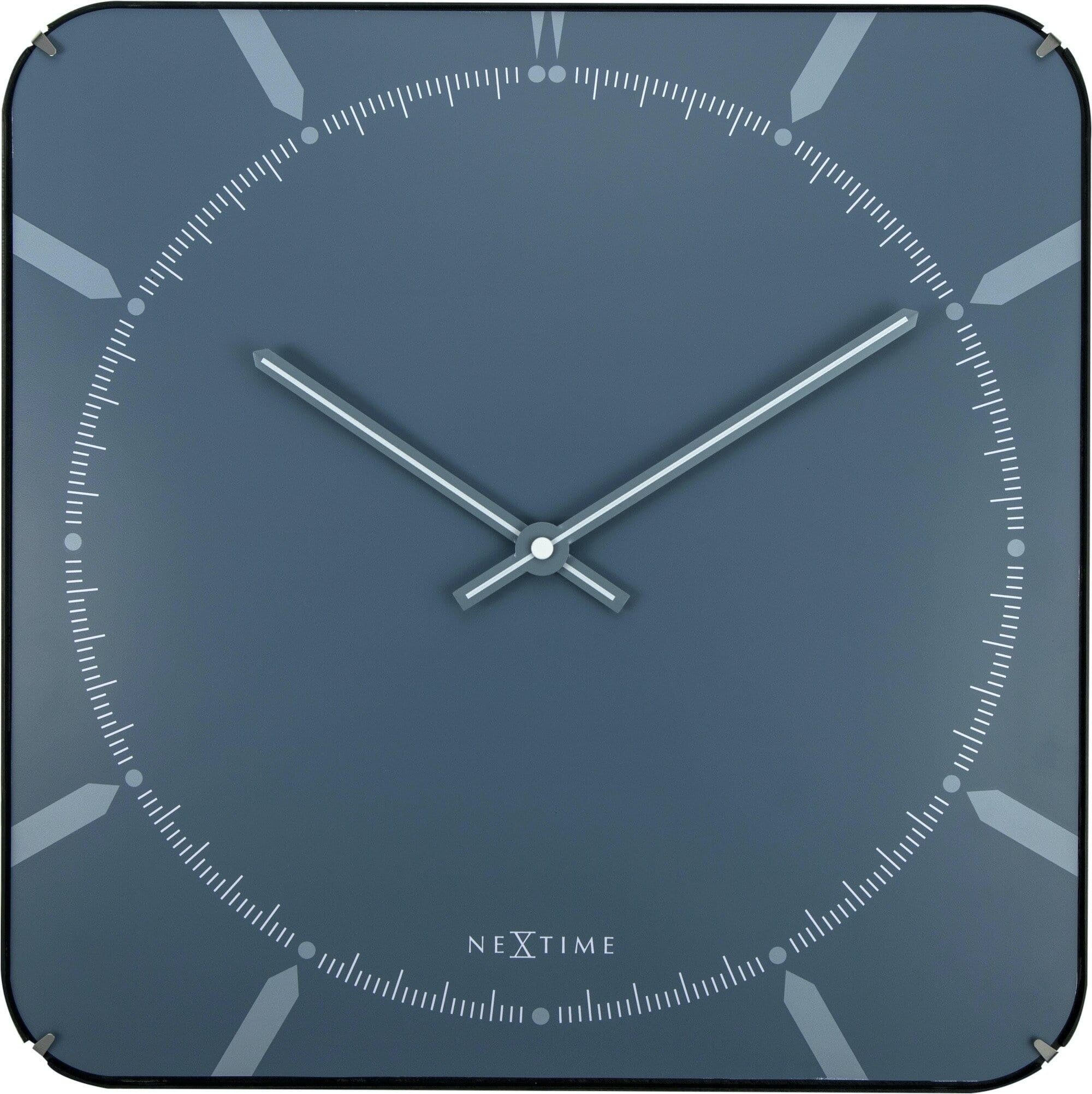 Orologio da parete - 35 x 35 cm - Cupola in vetro - 'Michael Square Dome'