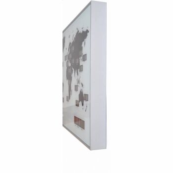 Horloge murale - 55 x 36 x 4 cm - Verre - Aluminium - Horloge mondiale - 'World Time Digit' 2