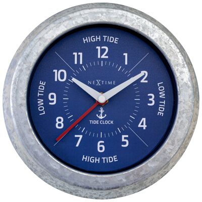 Reloj de Pared - con Estado de Marea - 22cm - Plata galvanizada/ Marea