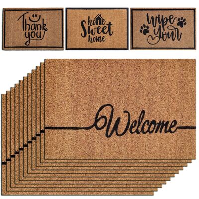 Set of 10 coconut mats "Welcome" 60 x 40 cm motif doormat doormat doormat dirt trap mat front door