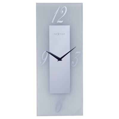 Reloj de pared 20x50cm - Silencioso - Vidrio - Esmerilado/Espejo - "Dali"