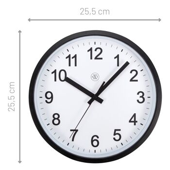 Horloge murale 25,5cm - Silencieuse - Plastique - "Robuste" 3