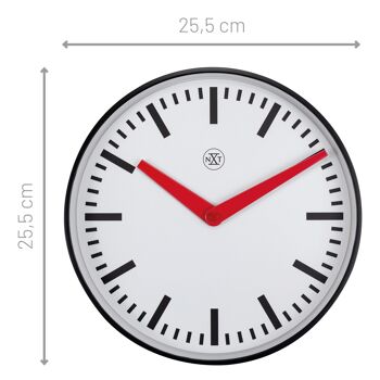 Horloge Murale 25.5cm-Silencieuse-Plastique- "Newcastle" 4