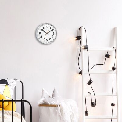 Wall clock 26cm - Silent - Plastic -"Peter"